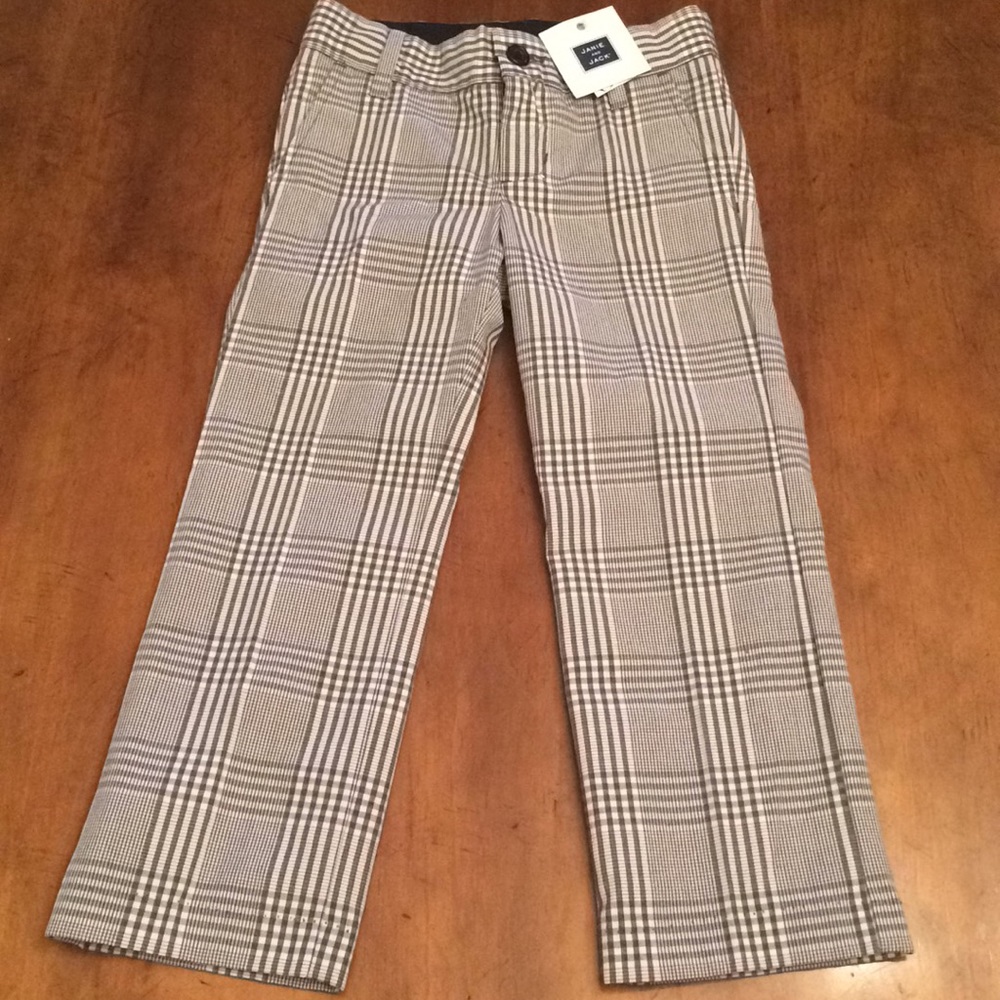 Janie and Jack boys gray/white dress pants